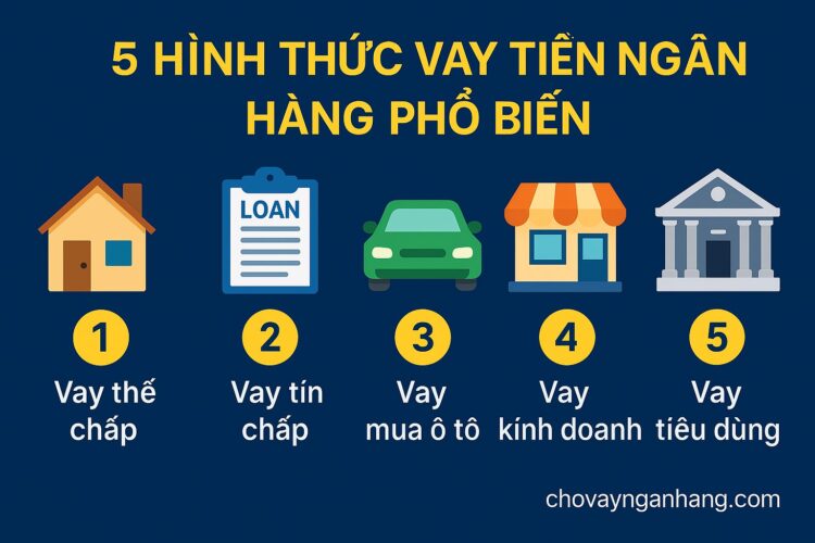 5 hình thức vay tiền ngân hàng phổ biến