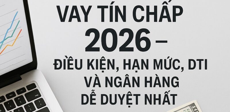 Vay tín chấp 2026 – Điều kiện, hạn mức, DTI và ngân hàng dễ duyệt nhất.