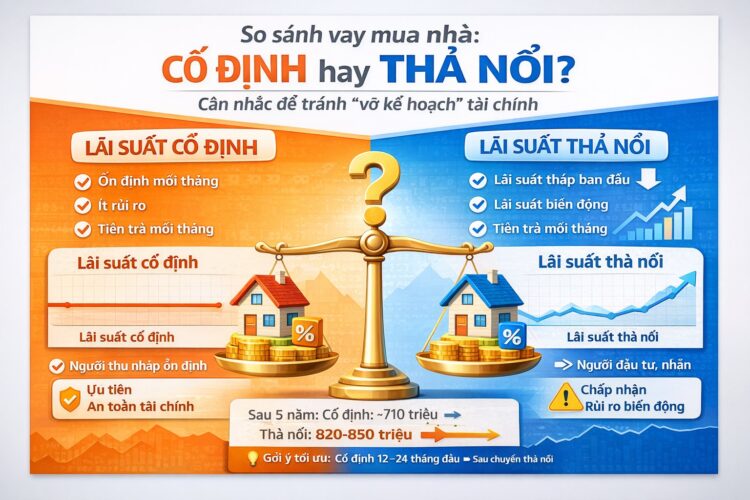 Vay mua nhà: lãi suất cố định và thả nổi